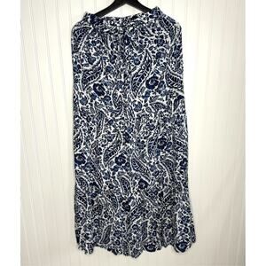 Francesca's Women's Navy/White Maxi Skirt Small